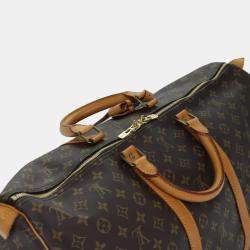 Louis Vuitton Brown Monogram Canvas Keepall 55 Travel Bag