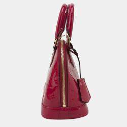 Pre Owned Louis Vuittion Red Monogram Vernis Alma Bag