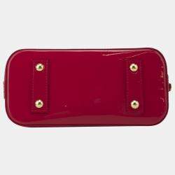 Pre Owned Louis Vuittion Red Monogram Vernis Alma Bag