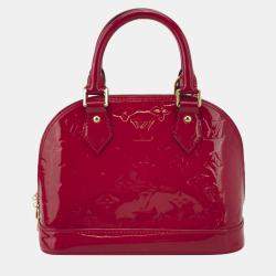 Pre Owned Louis Vuittion Red Monogram Vernis Alma Bag