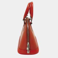 Pre Owned Louis Vuittion Red Epi Leather Alma Bag