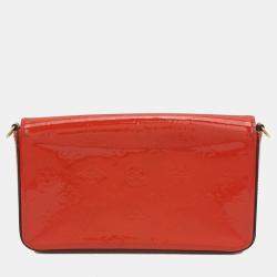 Louis Vuittion Red Monogram Vernis Pochette Felicie Bag