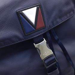 Pre Owned Louis Vuitton Navy Blue V Line Pulse Backpack