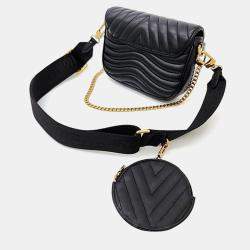 Louis Vuitton Black Leather New Wave Multi Pochette Shoulder Bag