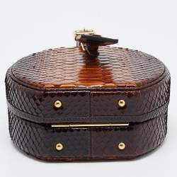 Pre Owned Louis Vuitton Brown Python Petite Boite Chapeau Bag