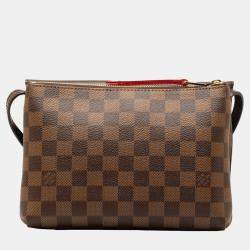 Pre Owned Louis Vuitton Brown Damier Twice Shoulder Bag 