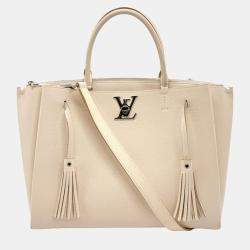 Louis Vuitton Neutrals Taurillon Leather LockMeTo Top Handle Bags