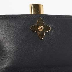 Louis Vuitton Black Monogram Canvas and Leather Flower Lock Wallet
