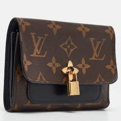 Louis Vuitton Black Monogram Canvas and Leather Flower Lock Wallet