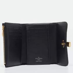 Louis Vuitton Black Monogram Canvas and Leather Flower Lock Wallet