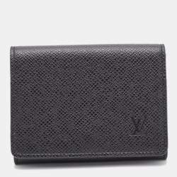 Louis Vuitton Black Taiga Leather Business Card Holder