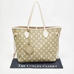 Louis Vuitton Khaki/Beige Monogram Empreinte Leather Spring In The City Neverfull MM Bag