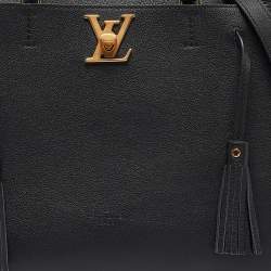 Pre Owned Louis Vuitton Black Leather Lockmeto Bag