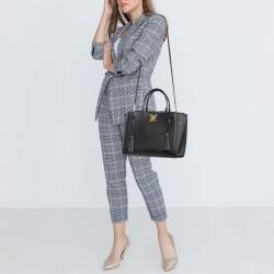 Pre Owned Louis Vuitton Black Leather Lockmeto Bag