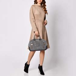 Pre Owned حقيبة لوي فيتون هافان ستامبد ترانك جلد وسويدي رصاصي/أسود إصدار محدود GM