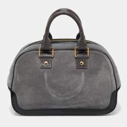 Pre Owned حقيبة لوي فيتون هافان ستامبد ترانك جلد وسويدي رصاصي/أسود إصدار محدود GM