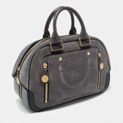 Pre Owned حقيبة لوي فيتون هافان ستامبد ترانك جلد وسويدي رصاصي/أسود إصدار محدود GM