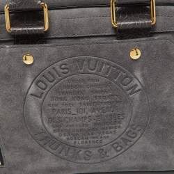 Pre Owned حقيبة لوي فيتون هافان ستامبد ترانك جلد وسويدي رصاصي/أسود إصدار محدود GM