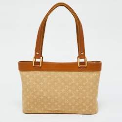 Pre Owned Louis Vuitton Beige Monogram Mini Lin Lucille PM TST Bag