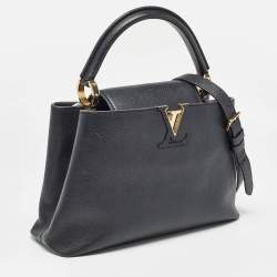 Pre Owned Louis Vuitton Black Taurillon Leather Capucines PM Bag