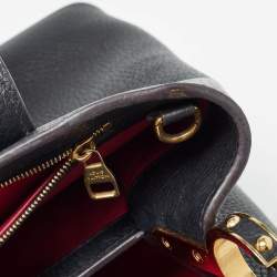 Pre Owned Louis Vuitton Black Taurillon Leather Capucines PM Bag