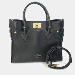 Louis Vuitton Black Monogram Leather Tuffetage On My Side MM Tote Bag