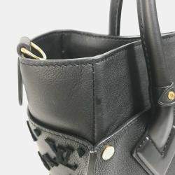 Louis Vuitton Black Monogram Leather Tuffetage On My Side MM Tote Bag