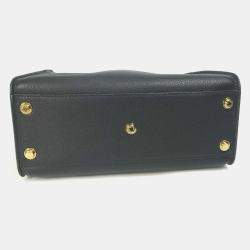 Louis Vuitton Black Monogram Leather Tuffetage On My Side MM Tote Bag