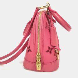 Louis Vuitton Pink Monogram Leather LV Broderie Alma BB Satchel Bag