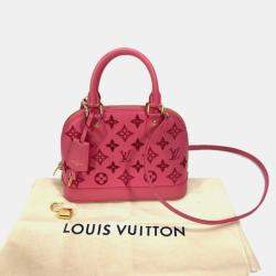 Louis Vuitton Pink Monogram Leather LV Broderie Alma BB Satchel Bag