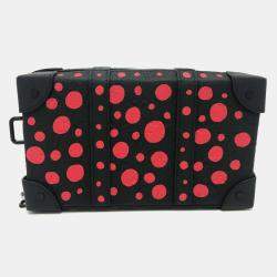 Louis Vuitton Black Leather Yayoi Kusama Infinity Dots Soft Trunk Shoulder Bag