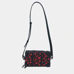 Louis Vuitton Black Leather Yayoi Kusama Infinity Dots Soft Trunk Shoulder Bag