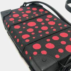 Louis Vuitton Black Leather Yayoi Kusama Infinity Dots Soft Trunk Shoulder Bag