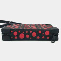 Louis Vuitton Black Leather Yayoi Kusama Infinity Dots Soft Trunk Shoulder Bag