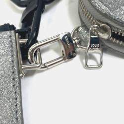 Louis Vuitton Silver Glitter Leather Damier In The Loop Trio Pouch Shoulder Bag
