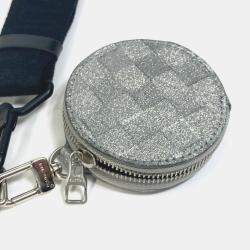 Louis Vuitton Silver Glitter Leather Damier In The Loop Trio Pouch Shoulder Bag