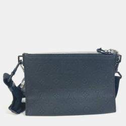 Louis Vuitton Silver Glitter Leather Damier In The Loop Trio Pouch Shoulder Bag