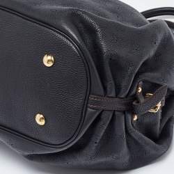 Pre Owned Louis Vuitton Black Monogram Mahina Leather L Bag