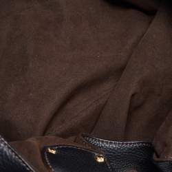 Pre Owned Louis Vuitton Black Monogram Mahina Leather L Bag