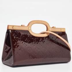 Pre Owned Louis Vuitton Amarante Monogram Vernis Roxbury Drive Bag