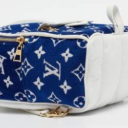 Louis Vuitton Blue/White Monogram Velvet and Leather Palm Springs Backpack