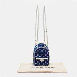 Louis Vuitton Blue/White Monogram Velvet and Leather Palm Springs Backpack