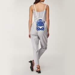 Louis Vuitton Blue/White Monogram Velvet and Leather Palm Springs Backpack