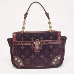 Louis Vuitton Purple Monogram Velours and Alligator Irvine Bag