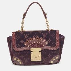 Louis Vuitton Purple Monogram Velours and Alligator Irvine Bag