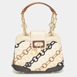 Louis Vuitton Black/Beige Velvet Chains Dolly Bag