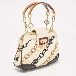 Louis Vuitton Black/Beige Velvet Chains Dolly Bag