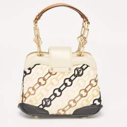 Louis Vuitton Black/Beige Velvet Chains Dolly Bag