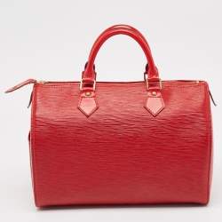 Pre Owned Louis Vuitton Red Epi Leather Speedy 30 Bag