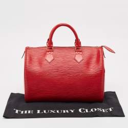 Pre Owned Louis Vuitton Red Epi Leather Speedy 30 Bag